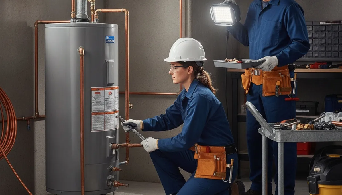 Plumber repairing a pipe in Escondido, CA home for reliable plumbing service